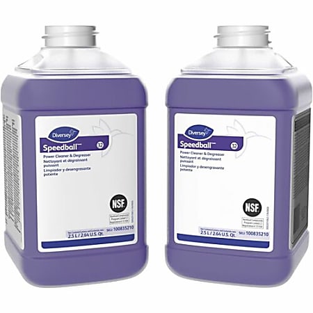 Diversey Speedball Power Cleaner & Degreaser Concentrate, 2.6 Quart, Fresh Lemon/Citrus Scent, Carton Of 2 Jugs