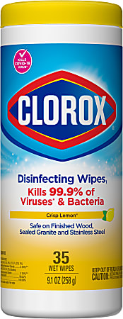 Clorox® Disinfecting Wipes, 7" x 8", Citrus Blend Scent, Canister Of 35