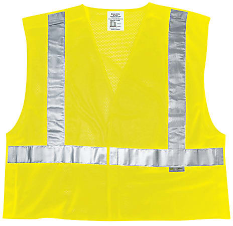 Luminator Class II Tear-Away Safety Vests, Large, Fluorescent Lime