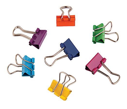 Office Depot® Brand Fashion Binder Clips, 1/2", Assorted Colors, Pack Of 60