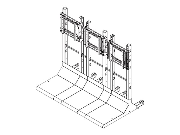 Peerless-AV PN-PS310 - Cart - for 3 LCD displays - steel - black - for Sharp PN-V600, PN-V600A, PN-V601, PN-V602
