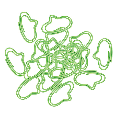 Shaped Paper Clips, Bubble Shape, 1 1/5", Green, Pack Of 60
