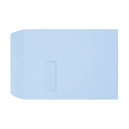 LUX #9 1/2 Open-End Window Envelopes, Top Left Window, Self-Adhesive, Baby Blue, Pack Of 1,000