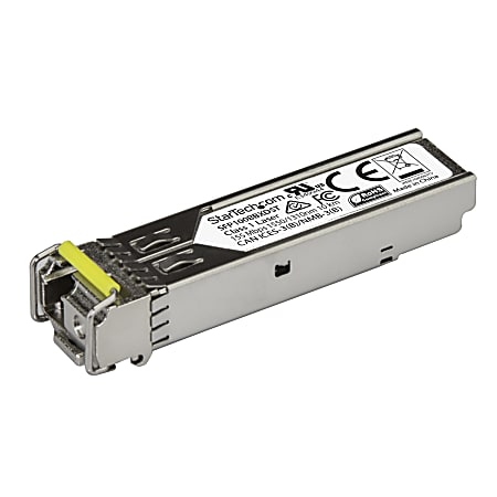 StarTech.com 100BASE-BX MSA Compliant Downstream SFP Module - LC Connector - Fiber SFP Transceiver - Lifetime Warranty - 100 Mbps - Max. Transfer Distance 10 km (6.2 mi) - 100BASE-BX fiber transceiver adds reliable 1Gb over fiber