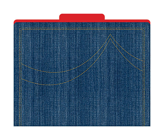 Barker Creek Tab File Folders, 8 1/2" x 11", Letter Size, Denim, Pack Of 12