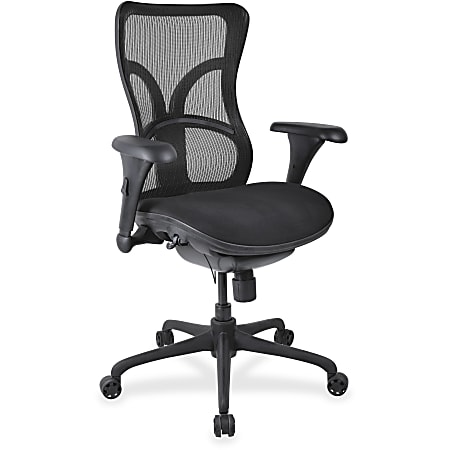 Lorell® Ergonomic Mesh High-Back Fabric Seat Chair, Black
