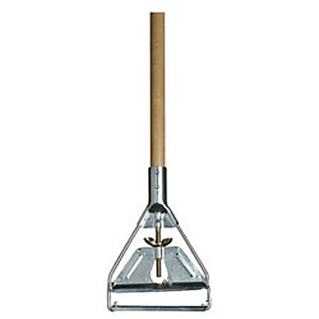 Carlisle Wood Mop Handle With Metal Head, 63", Brown