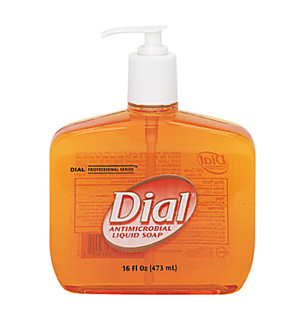 Dial® Antimicrobial Liquid Hand Soap, Unscented, 16 Oz Bottle