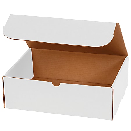 Partners Brand 10" Corrugated Mailers, 6"H x 7"W x 10"D, White, Pack Of 50
