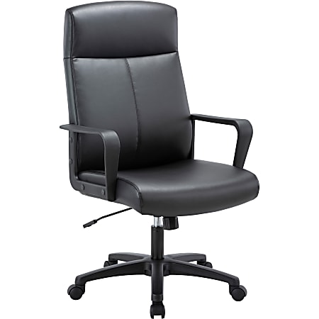 Lorell High-Back Bonded Leather Chair - Black Seat Color - Bonded Leather Seat Material - Black Back Color - 41851