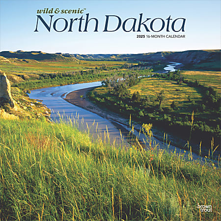 2025 BrownTrout North Dakota Wild & Scenic Monthly Square Wall Calendar, 12" x 12", American States, Jan to Dec 2025, 9781975475451