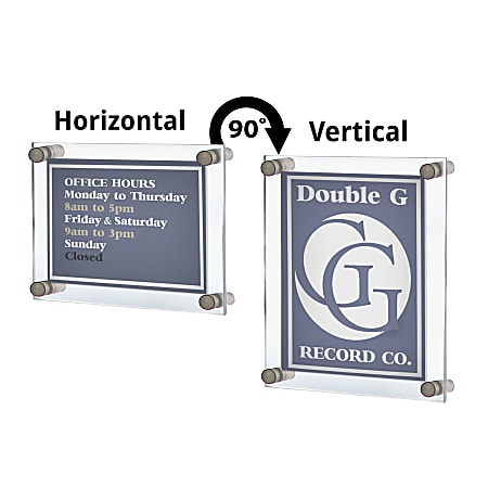 Azar Displays Graphic Size Acrylic VerticalHorizontal Standoff