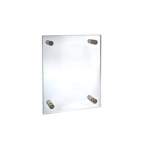 Azar Displays Graphic Size Acrylic Vertical/Horizontal Standoff Sign Holder, 8 1/2" x 11", Clear