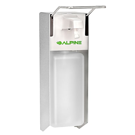 Alpine Wall-Mount Hand Sanitizer Dispensers, 13"H x 4"W x 9"D, Stainless Steel, Set Of 2 Dispensers