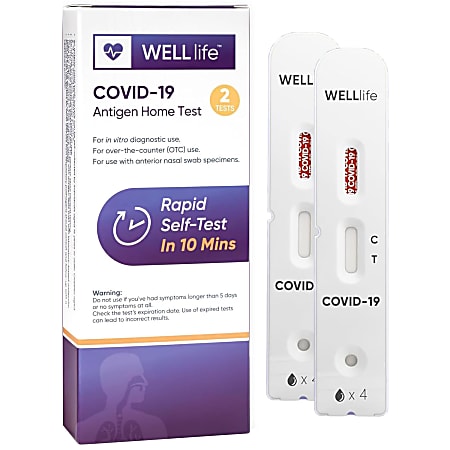 Wondfo WELL life™ COVID-19 Antigen Home Tests, Pack Of 2 Tests