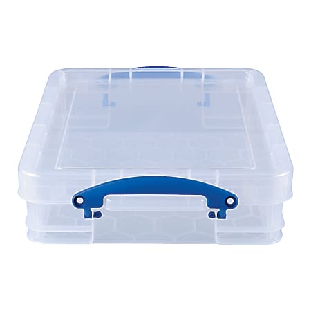 Really Useful Box® Plastic Storage Box, 11 Liters, 18" x 14" x 4 3/4", Clear