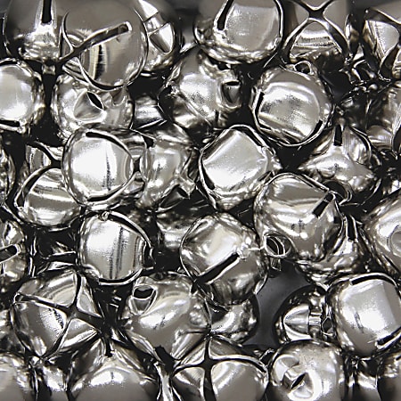 Creativity Street Silver Jingle Bells - Craft Project, Decoration - 72 Piece(s) - 0.59"6" - 72 / Bag - Silver