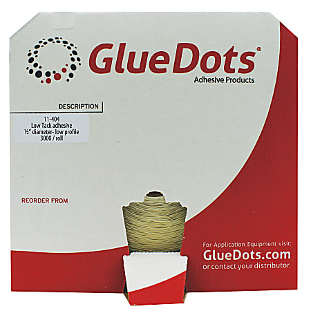 Glue Dots™, 1/2", Low Tack, Case Of 4,000