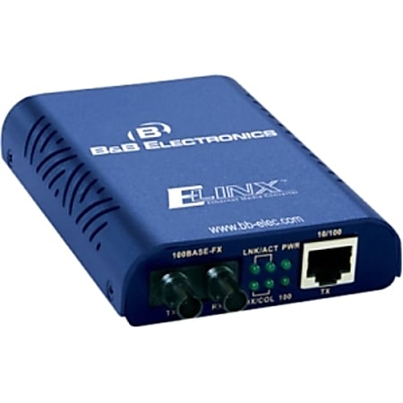 B&B MEDIA CONVERTER 10/100 TO 100FX MULTI-MODE WITH ST