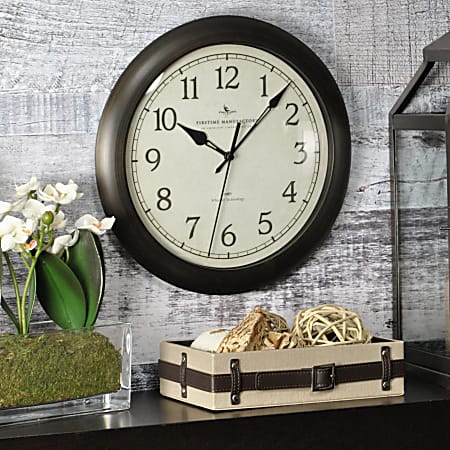 FirsTime® Slim Wall Clock, 11", Oil-Rubbed Bronze