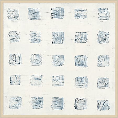 Amanti Art Squares On White by Wild Apple Portfolio Wood Framed Wall Art Print, 41”W x 41”H, Natural