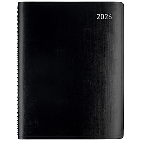 Office Depot Brand Weekly Monthly Planner, 8" x 11", Black, January 2026 to December 2026, OD71080026