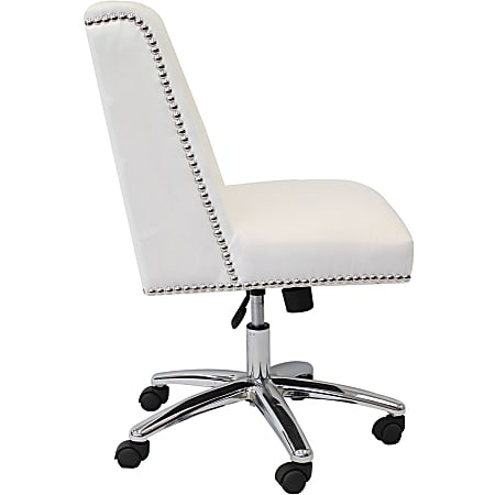 Boss Office Products Decorative Velvet Mid Back Task Chair White