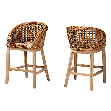 bali pari Mario Modern Bohemian Finished Teak WoodRattan Counter