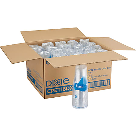Dixie 16 oz Cold Cups by GP Pro - 16 fl oz - Clear - PETE Plastic