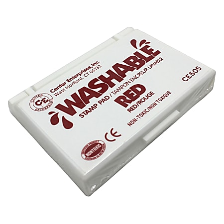 Center Enterprise Washable Stamp Pads, 2 1/4" x 3 3/4", Red, Pack Of 6