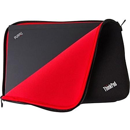 Lenovo Carrying Case (Sleeve) for 15.6" Notebook - Black, Red - Scratch Resistant, Dust Resistant, Shock Resistant, Scrape Resistant, Bump Resistant - Neoprene