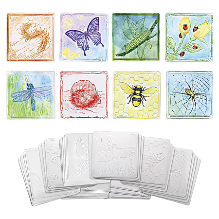 Creativity Street 6" Embossed Paper Insects Set - Fun and Learning, Art, Craft Project - 6" x 6" - 24 / Set - White