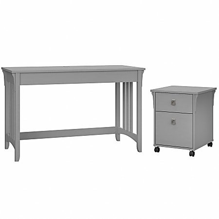 Bush® Furniture Salinas 48"W Writing Desk With 2-Drawer Mobile File Cabinet, Cape Cod Gray, Standard Delivery