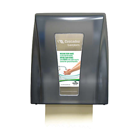 Cascades® Tandem® 40% Recycled Touchless Roll Towel Dispenser, Gray