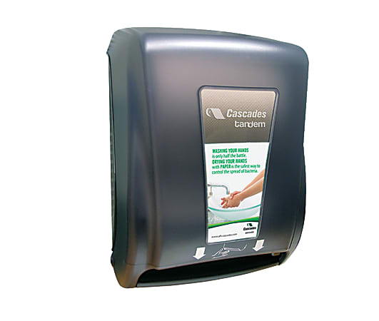 Cascades® Tandem® 40% Recycled Touchless Electronic Towel Dispenser, Smoked Gray