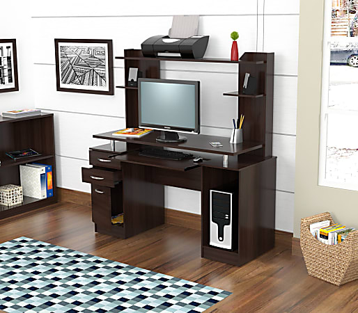 Inval computer hot sale workcenter with hutch