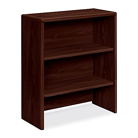 HON® 10700™ 33"W Radius-Edge Corner Desk Bookcase Hutch, Mahogany