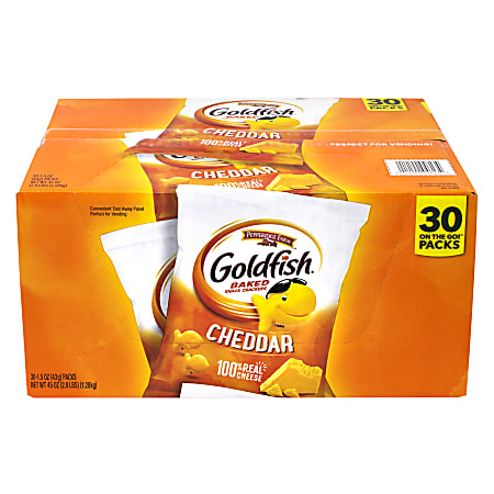 Pepperidge Farms Goldfish Baked Snack Cracker Packs, 1.5 Oz, Box Of 30