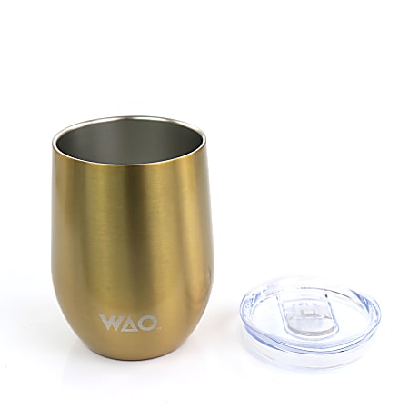 WAO 20 Ounce Stainless Steel Insulated Thermal Bottle with Lid in Dark Gold