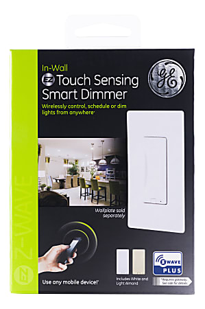 GE Z-Wave Plus In-Wall Touch Sensing Smart Dimmer, Almond/White, 500S