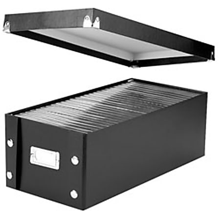 Snap N Store® CD/DVD Storage Box, 15 3/4" x 7 5/8" x 5 1/2", Black