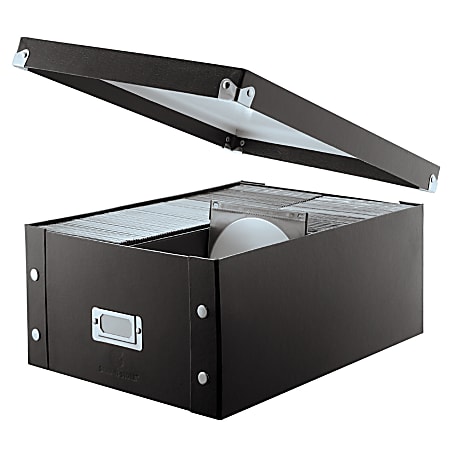 Snap N Store Doublewide CDDVD Storage Box 13 34 x 10 58 x 6 14 Black ...