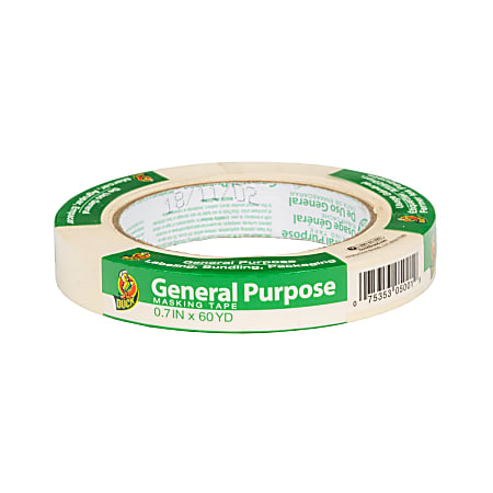 Duck® Brand General Purpose Masking Tape Roll, Removable, 3/4" x 60 Yd, Beige