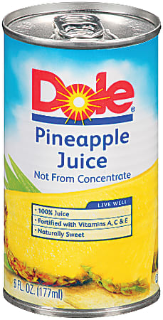 Dole Pineapple Juice, 6 Oz
