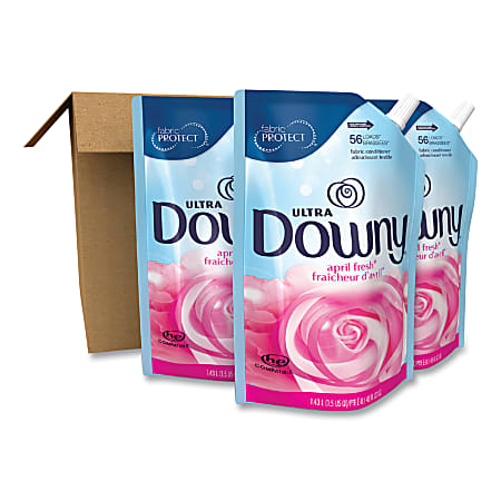 Liquid Fabric Softener, April Fresh, 48 oz Pouch, 3/Carton