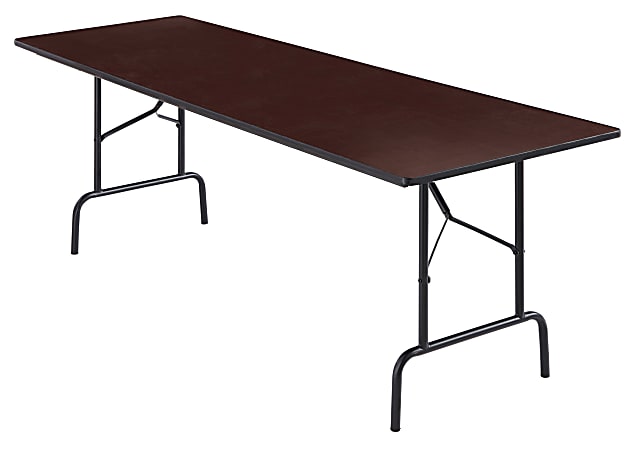 Realspace® Folding Table, 29"H x 96"W x 30"D, Walnut