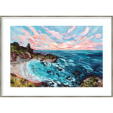 Amanti Art Big Sur by Emily Kenney Wood Framed Wall Art Print, 30”H x 41”W, White