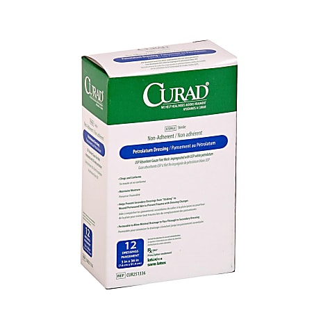 CURAD® Sterile Petrolatum Gauze, 3" x 36", White, Pack Of 72
