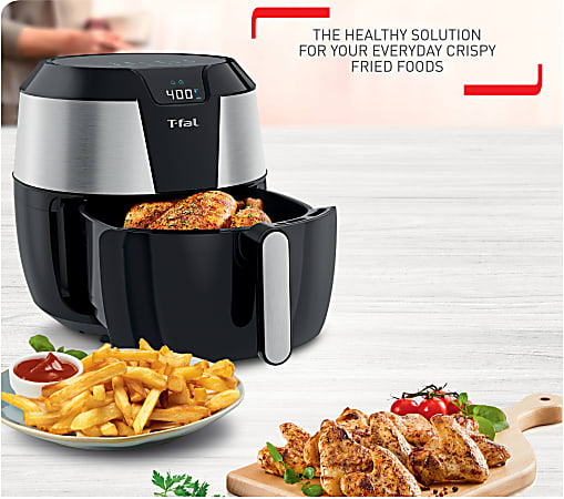 T Fal Easy Fry Grill XL 2 in 1 Air Fryer Combo 4.4 Quart Black - Office  Depot