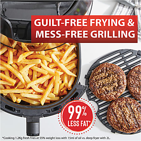 T Fal Easy Fry XXL Air Fryer Grill Combo 5.9 Quart Black - Office Depot
